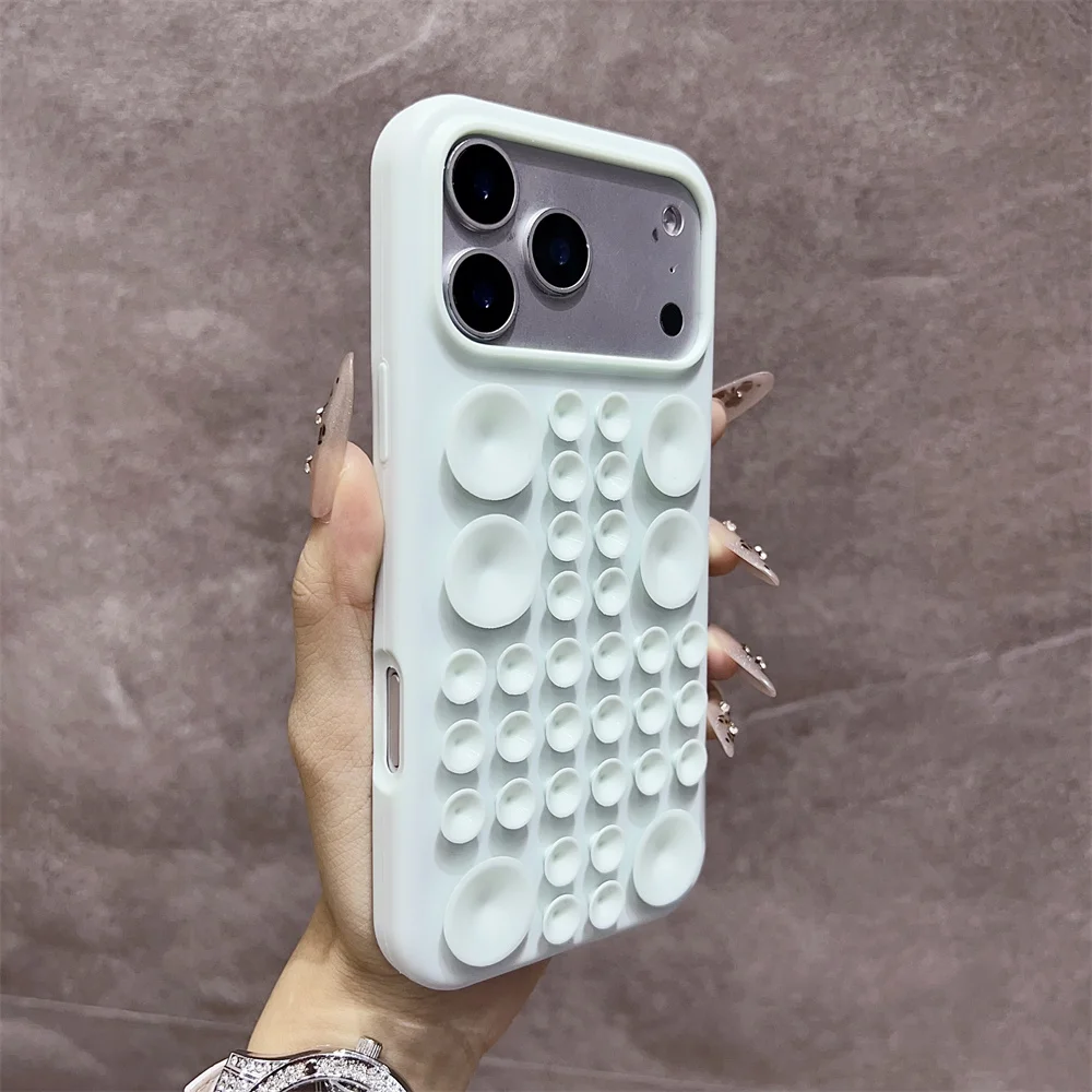 (iphone 16 Pro Max, Cian) Funda De Silicona Redonda A Prueba De Golpes Con Ventosa Para Iphone