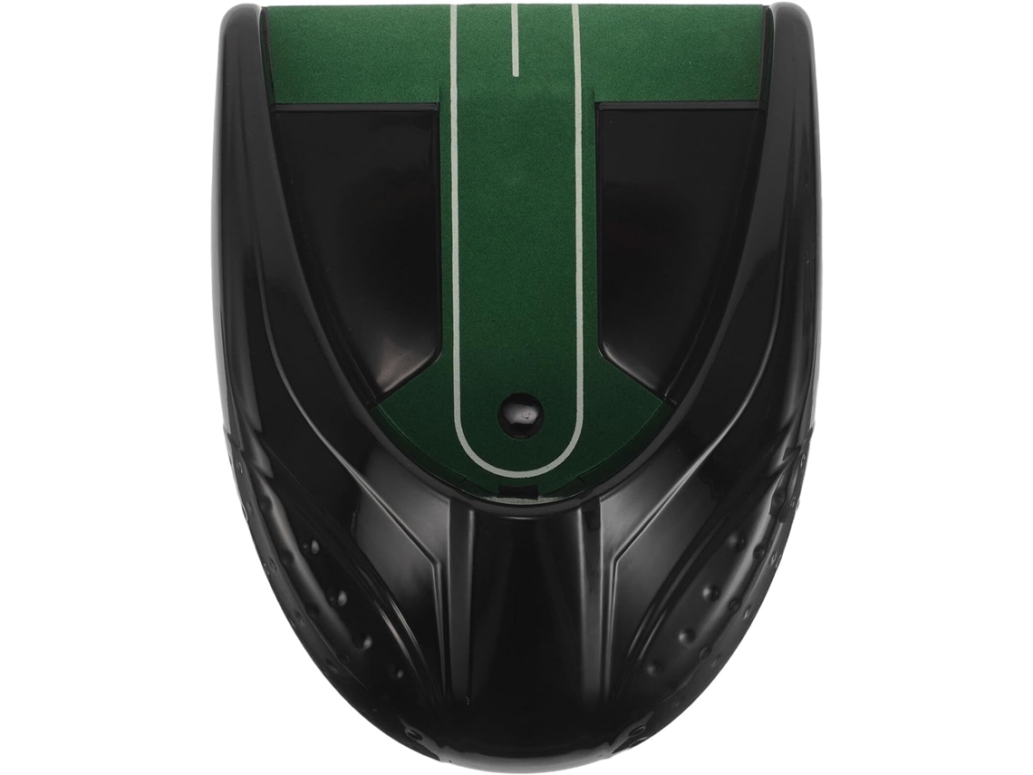 Dispositivo automático de entrenamiento de putt, con rayas negras, para uso en interiores y exteriores.