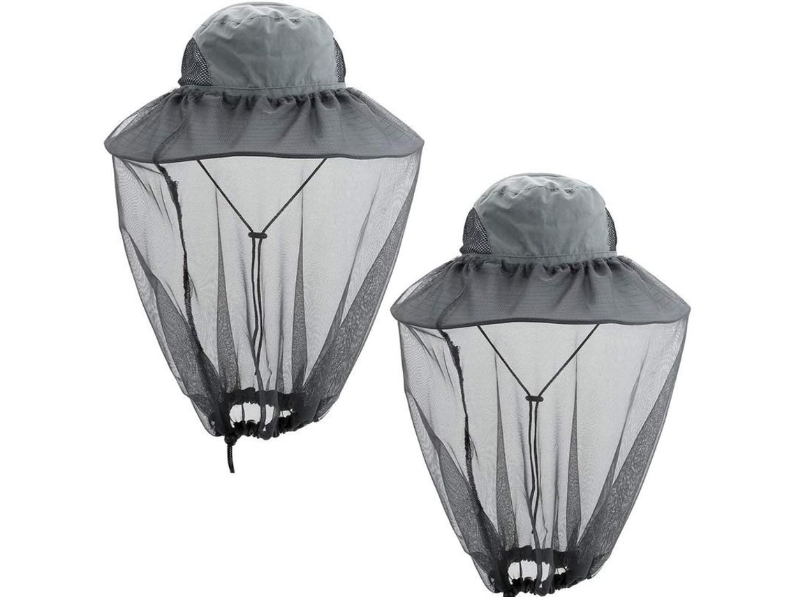 2 Pack Gorros Con Red Anti-mosquitos Y Visera Removable Para Senderismo Pesca Jardineria