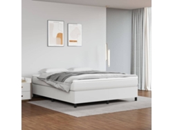 Estructura De Cama Sin Colchón Cuero Sintético Blanco 180x200cm