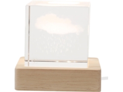 Lámpara De Noche Usb Con Forma De Cubo De Cristal Y Base Con Interruptor, Lámpara Ambiental Para Dormitorio Y Sala De Estar.