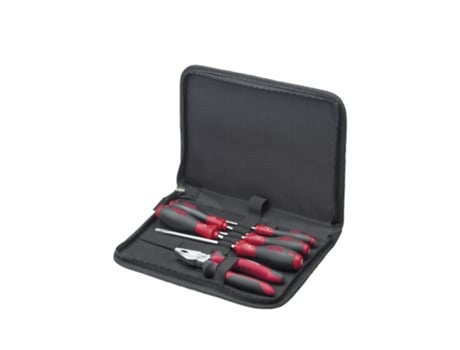 WIHA Juego de herramientas para mecánicos con destornilladores, alicates de corte diagonal, alicates universales, de 7 unid. incl. bolsa (33970)
