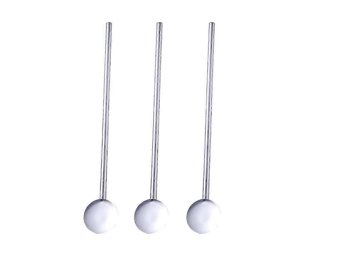 Paquete de 6 cucharas de acero desactivadas, cucharas para revolver, pajitas reutilizables de metal, Rosewell