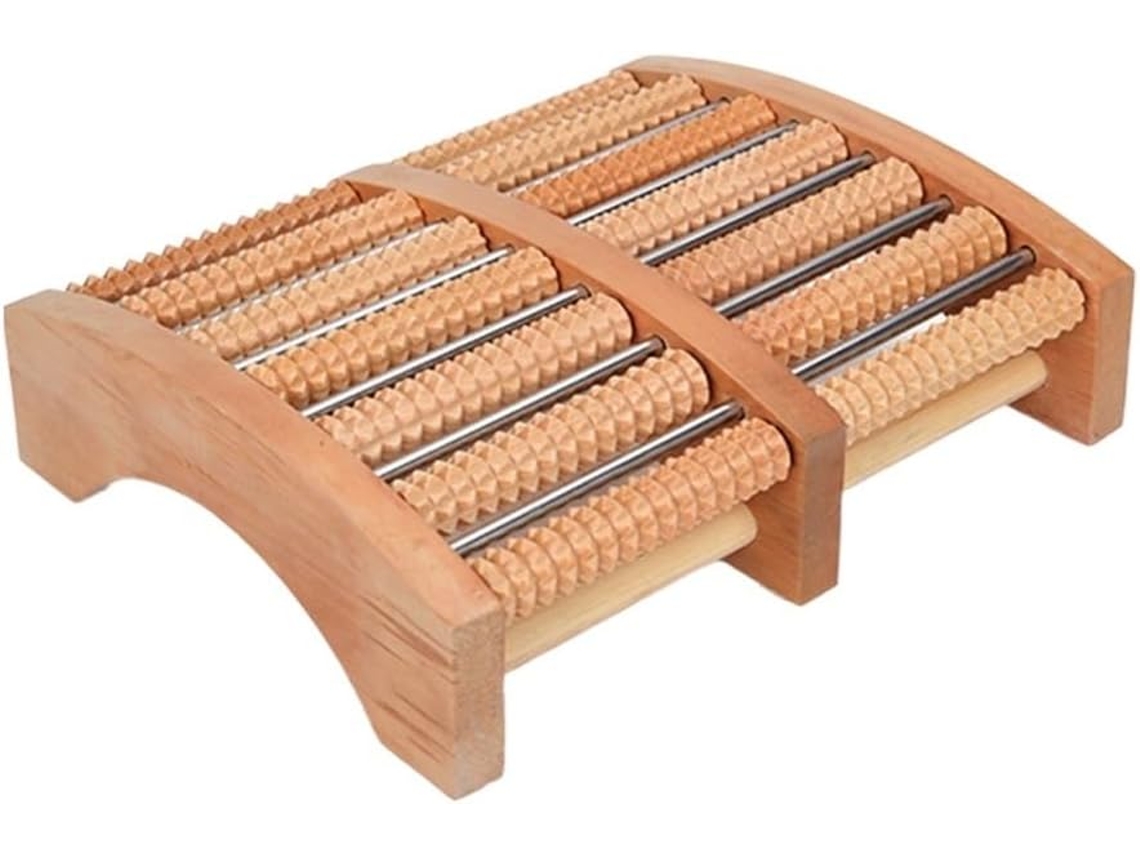 Reposapiés Oficina, Debajo Del Escritorio Rodillo Masaje, 33x27, Madera, 5x9cm