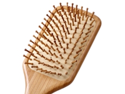 Cepillo de bambú natural, sin tintes, masajea el cuero cabelludo, estimula la circulación, antiestático (1 unidad)
