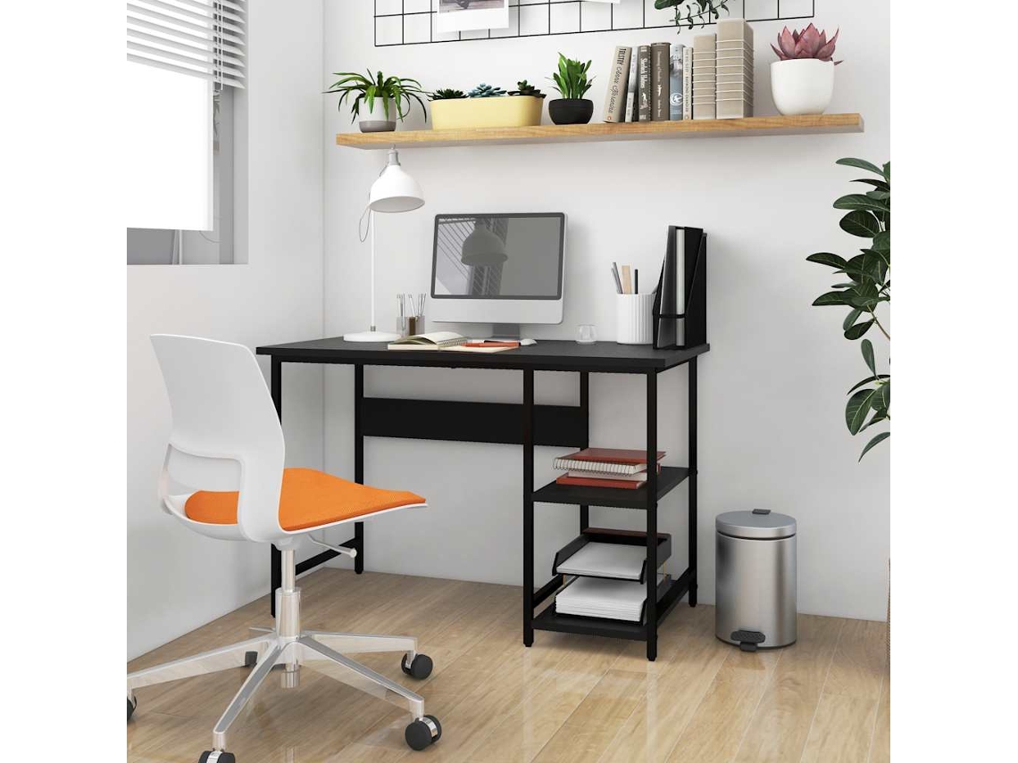 Escritorio | Mesa | Escritorio para ordenador 105x50x72 cm MDF y metal negro