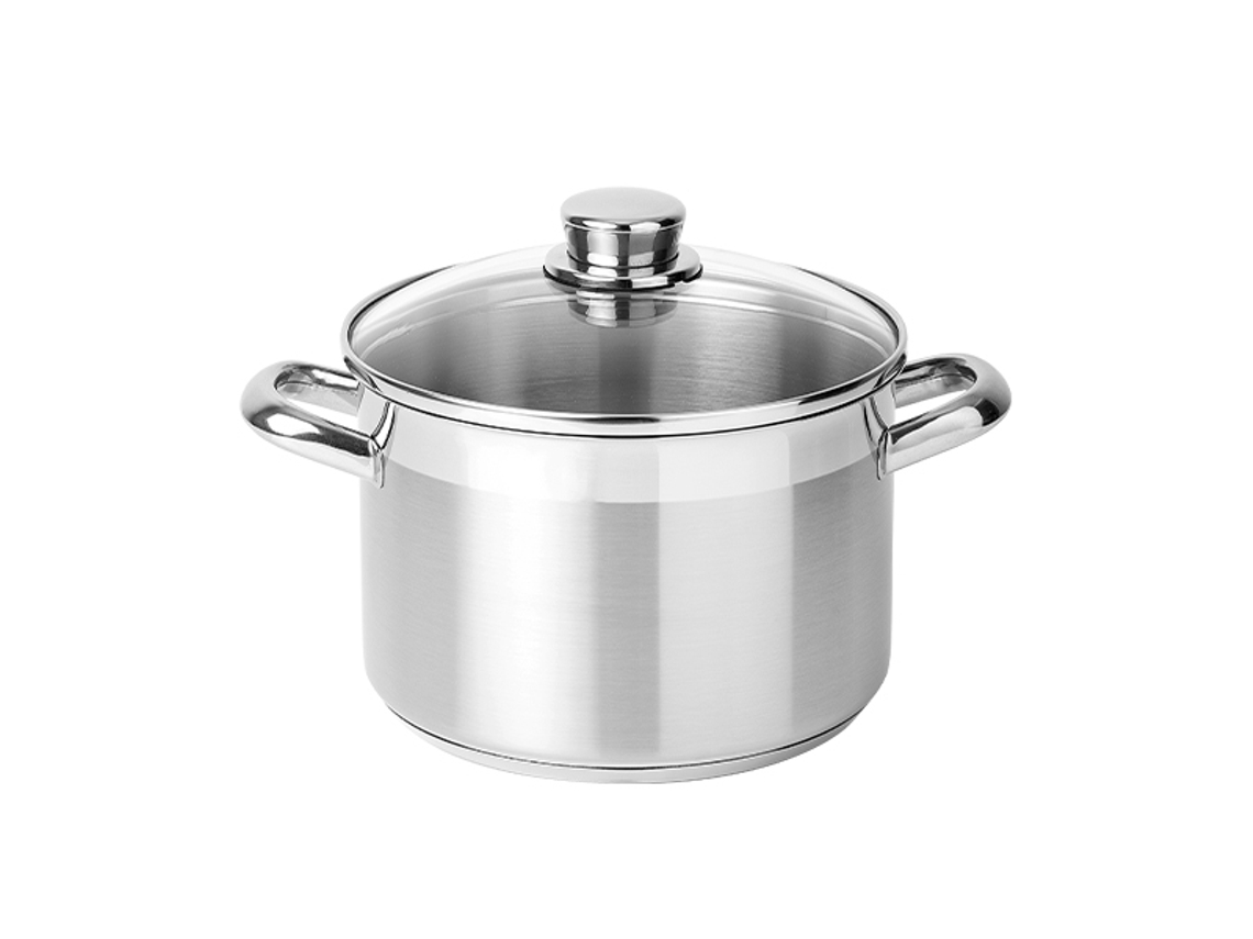 Olla SILAMPOS Alegro Glass Acero inoxidable 18/10 (Diámetro: 16cm)