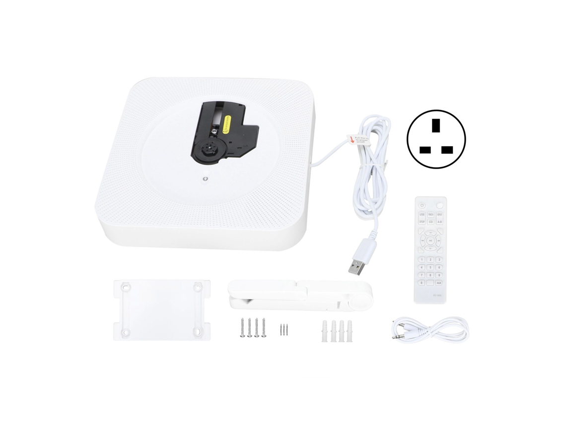 Reproductor De Cd De Pared Con Mando A Distancia Bluetooth Portátil Para Decoración Del Hogar (reino Unido)