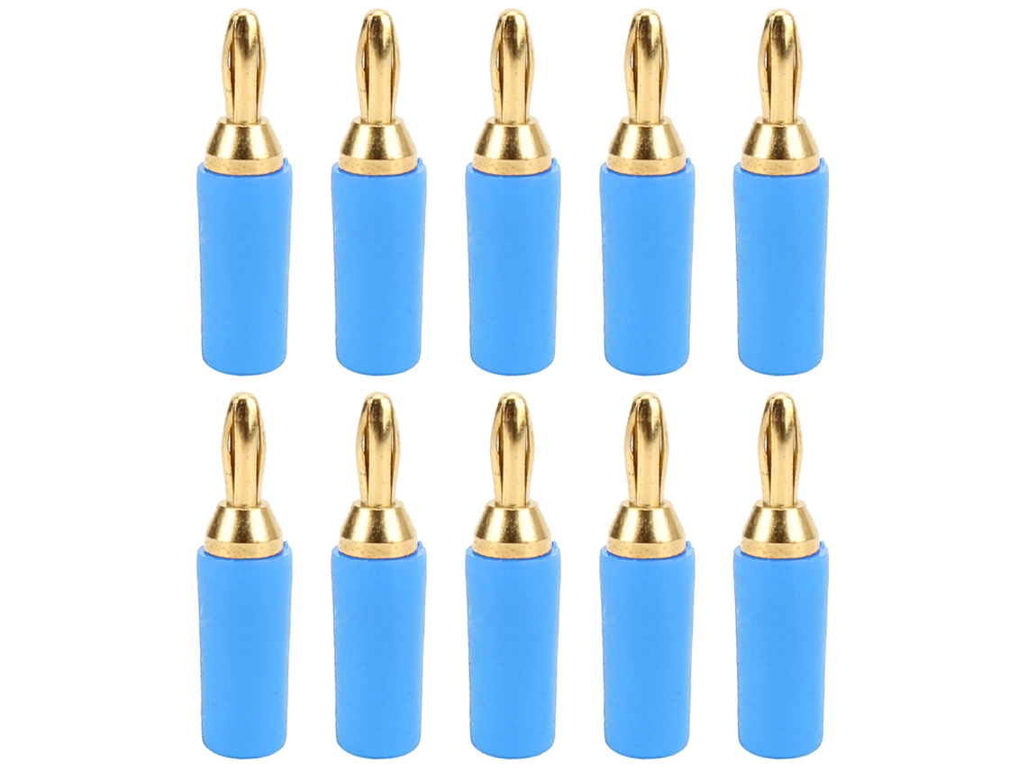 10 Unidades De Conectores Banana De Latón De 2,5 Mm Con Baño De Oro, Conector J.10007 Para Pruebas De Instrumentos (azul)
