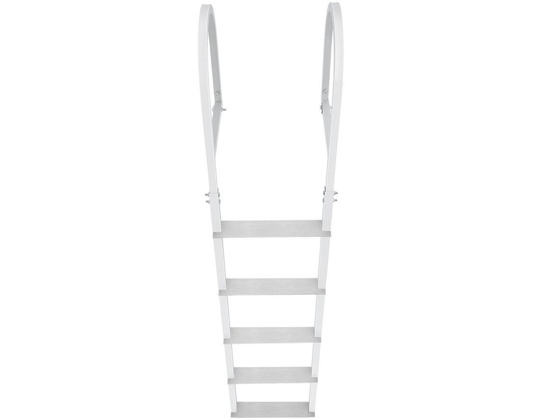 Escalera de muelle de aluminio Succebuy, 5 escalones extraíbles, capacidad de carga de 227 kg