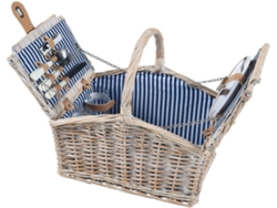Cesta de picnic Lumparland para 2 personas 40x28x37cm - Blanco / Azul CASA.PRO