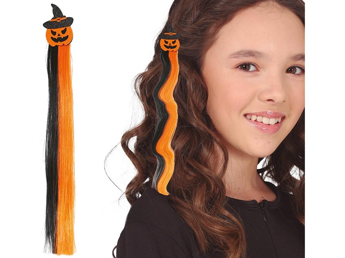Mechón Calabaza naranja y negro 40 cm