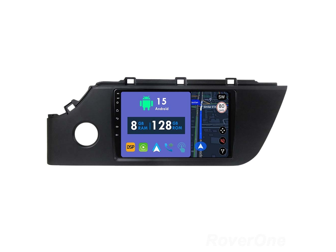 Coche Radio Android Auto Autoradio 8GB RAM 128G ROM CarPlay Navegación GPS Pantalla Táctil RoverOne para Kia Rio 4 IV FB 2020 - 2022 