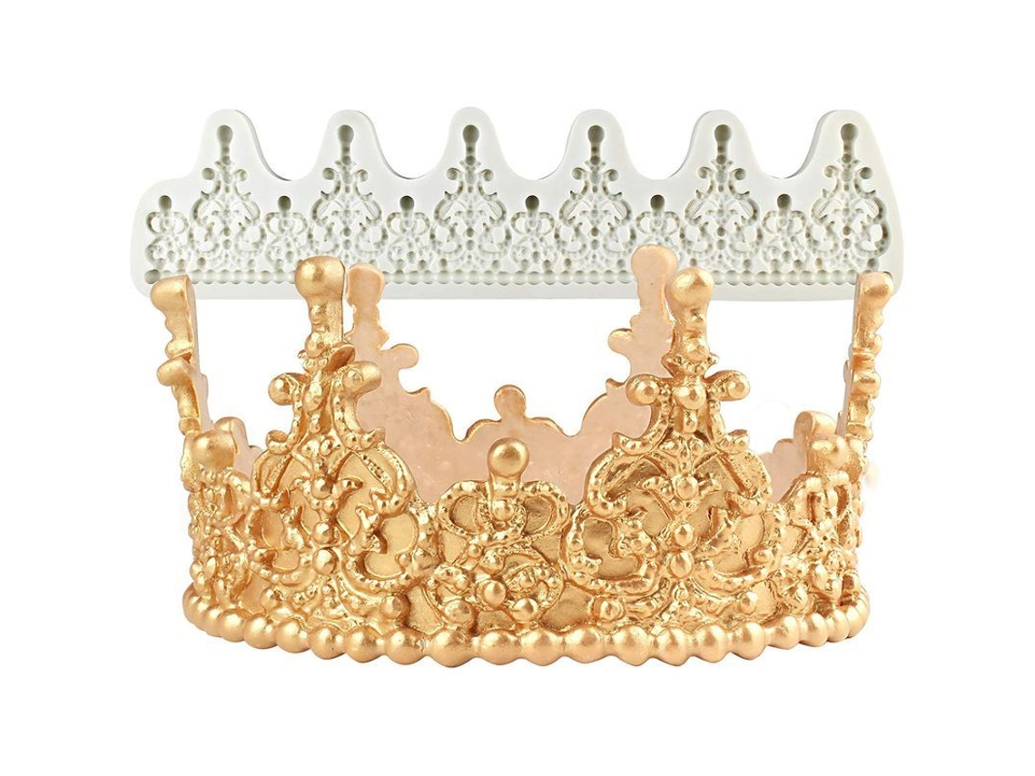 Molde De Corona Para Tarta 7 Cm, Tiara De Filigrana Silicona Flexible Para Bodas Fiesta Cumpleaños