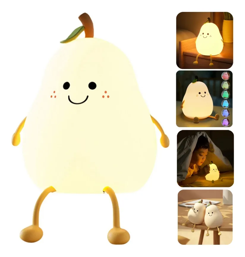 Nueva y linda luz nocturna infantil en forma de pera, Luzvayotoy