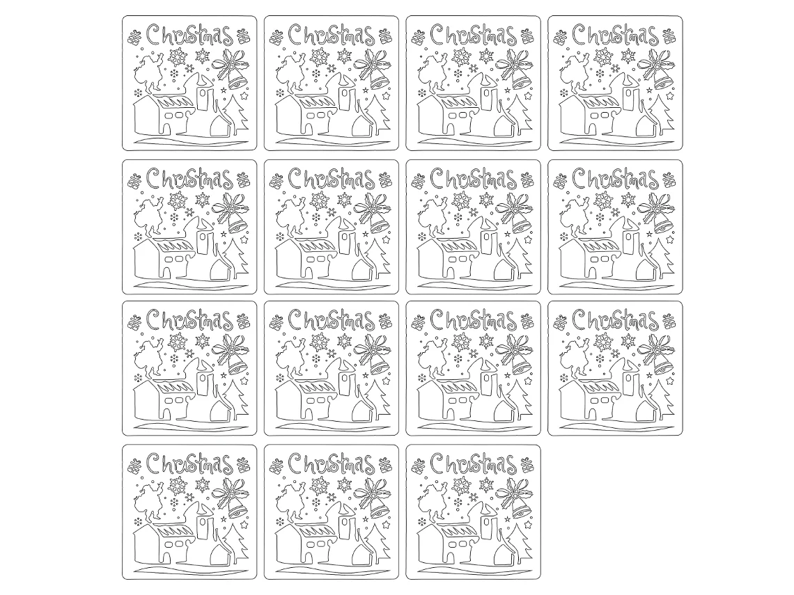 RNEMITERY 15 Piezas de Plantillas de Navidad para Pintura 5x5 Pulgadas - Plantillas Reutilizables para Pintar en Tarjetas de Navidad