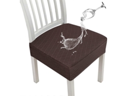Omni-fundas Impermeables Para Asientos De Sillas De Comedor Con Red Diamante Elástica, 2 Piezas Color Marrón