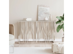 Mesa Consola Mesa De Centro 110x30x70 Cm Acero Inoxidable Y Vidrio Lovely Home