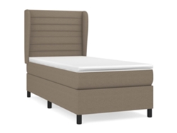 Maison Exclusive - Cama Box Spring Con Colchón Tela Gris Taupe 80x200 Cm
