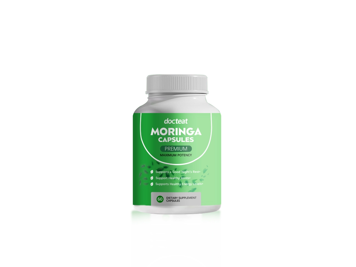 Cápsulas de moringa de alta calidad para uso oral.