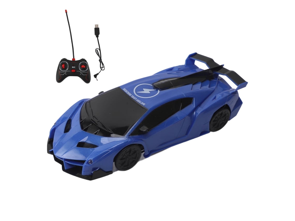 Carro De Controle Remoto 1:28 Drift Escala Com Design Anti-queda Brinquedo Para Crianças Acima De 3 Anos Azul