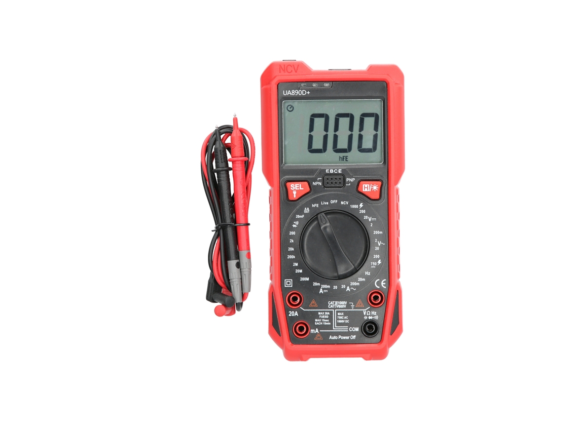 Multímetro Digital Portátil Ua890d Para Medir Corriente, Voltaje, Capacitancia Y Resistencia.