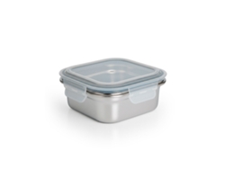 Recipiente cuadrado de acero inoxidable Ibili Keepklin de 0,3 l, apto para microondas