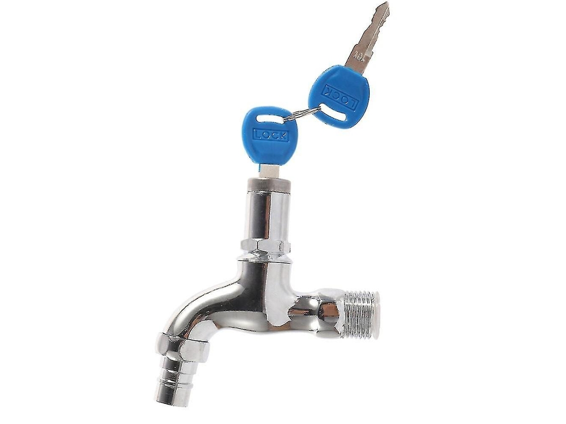 Grifo De Fregadero De Aleación Con Hilo 1/2" Antirrobo Con Cerradura Y Llave Para Exteriores