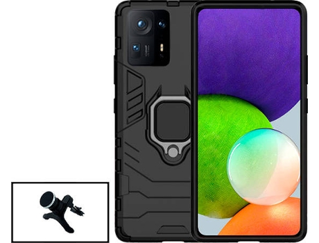 Kit Soporte Magnético de Coche Reforzado y Funda 3X1 Military Defender Xiaomi Mix 4 PHONECARE Negro
