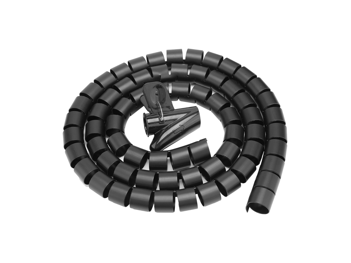 Organizador De Cabos Tubo Espiral Flexível 1.5m X28mm Protector De Fios Armazenamento Prata Preto Branco