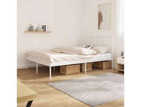 MAISON EXCLUSIVE Estructura de cama con cabecero 135X190 cm metal blanco