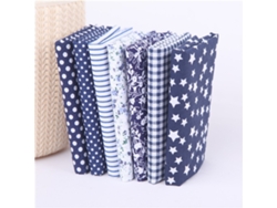 7 Piezas De Tela De Algodón Azul Para Patchwork