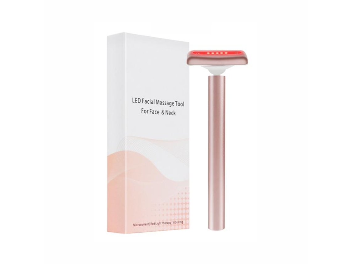 Masajeador De Ojos Con Luz Roja (rosa) Masajeador Facial Con Vibración Para Levantar La Piel