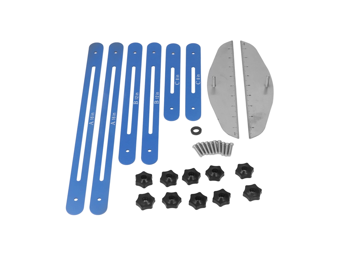 Herramienta De Medición Para Peldaños De Escaleras Y Estantes, Plantilla De Calibre Ajustable De 11 A 60 Pulgadas, Aluminio Anodizado Azul.