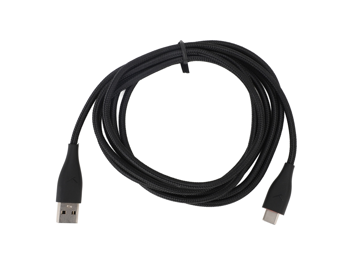 Cabo De Reposição Para Fone De Ouvido Mmx150 2m Ofc Usb Tipo C Áudio Anti-enrolamento Preto