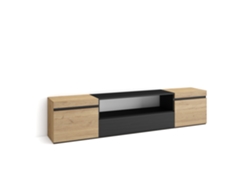Mueble de TV SKRAUT HOME para TVs hasta 80'' (Marrón - Melamina - 200x35x45 cm)