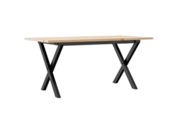 Mesa de centro con estructura en forma de X, 90x40x45 cm, pino y acero, MAISON EXCLUSIVE