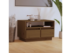 Mueble de Armario Tv 60X35X37 Cm Madera de Pino Maciza Marrón Miel