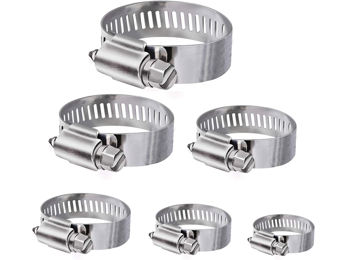 Abrazaderas de manguera de 6,51 mm, 36 piezas, ajustables en 8 tamaños, de acero inoxidable para tuberías de agua, tanques de gasolina y tubos de coche.