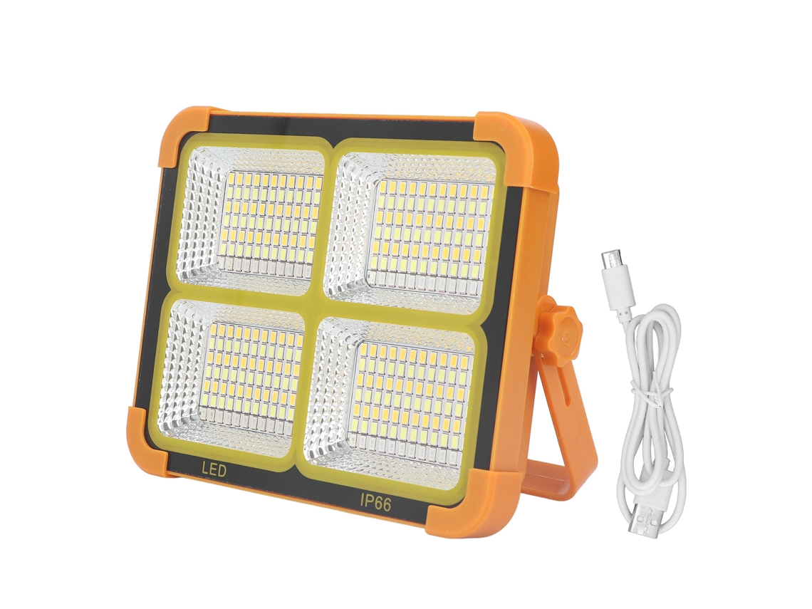 Yncm2026-luz Solar De Trabajo 100w Ip66 Ajustable 4 Velocidades Portátil Para Emergencias Garage Estanque
