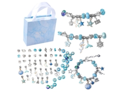 Ats-kit De Fabricación De Pulseras Diy Con Accesorios Ricos Manualidades De Joyería Retro Para Niños Azul