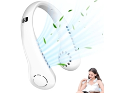 Ventilador De Cuello Portátil Con 5 Velocidades, Pantalla Led, Ligero Y Silencioso.
