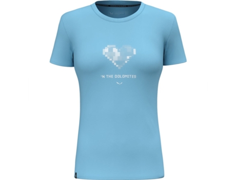 Camiseta de Mujer SALEWA Pure Heart Dry Azul (2XS)