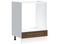 Mueble para horno en derivados de madera de roble, marrón, EXCLUSIVO DE LA CASA