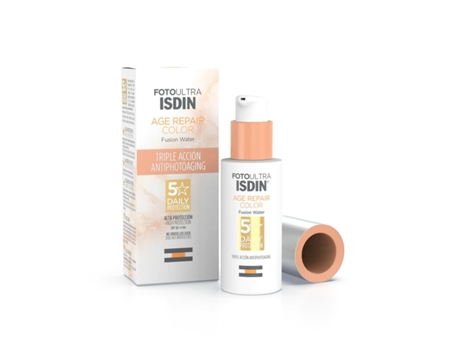 Protector Solar con Color ISDIN Fusion Water Magic Repair (50 ml - Spf 50)