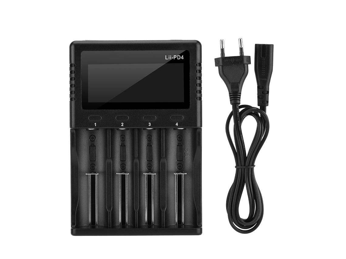 Liitokala Lii Pd4 Cargador Inteligente De Baterías 4 Ranuras Lcd Para Li-ion Nimh Lifepo4