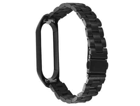 Pulsera Xiaomi Mi Band 6 y 5 Eslabones de acero Cierre de mariposa negra AVIZAR