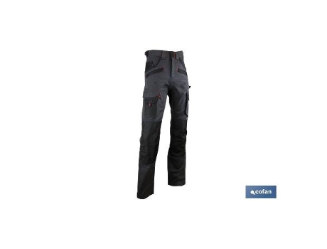 Pantalon trabajo multib. carlson 300gms/m gris-negro t-38