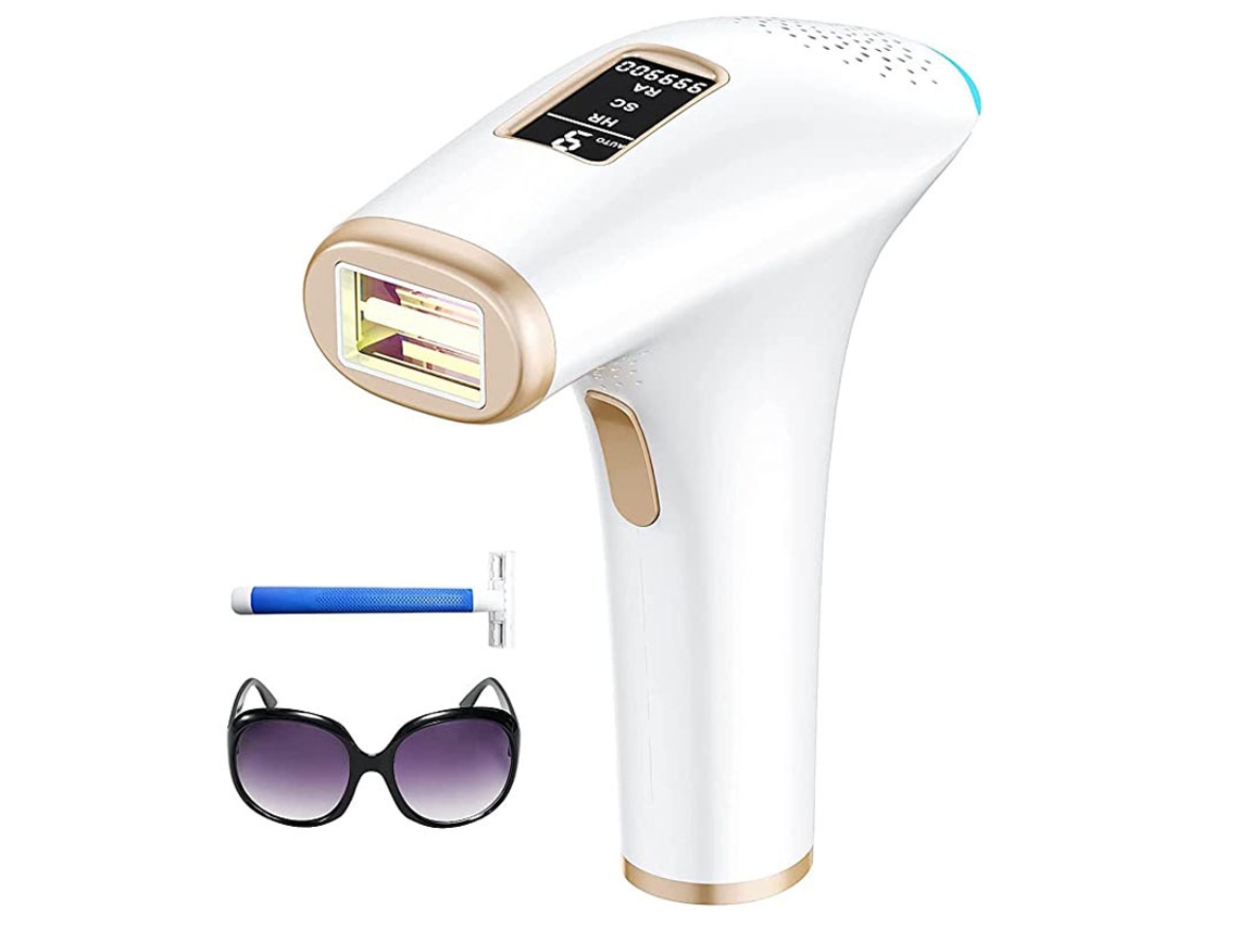 Depiladora de luz pulsada YIZHOOD 999900 Flashes Depiladora permanente de modos duales HR / RA / SC 3 en 1 Tratamiento de cuerpo entero para uso doméstico para mujeres hombres blanco