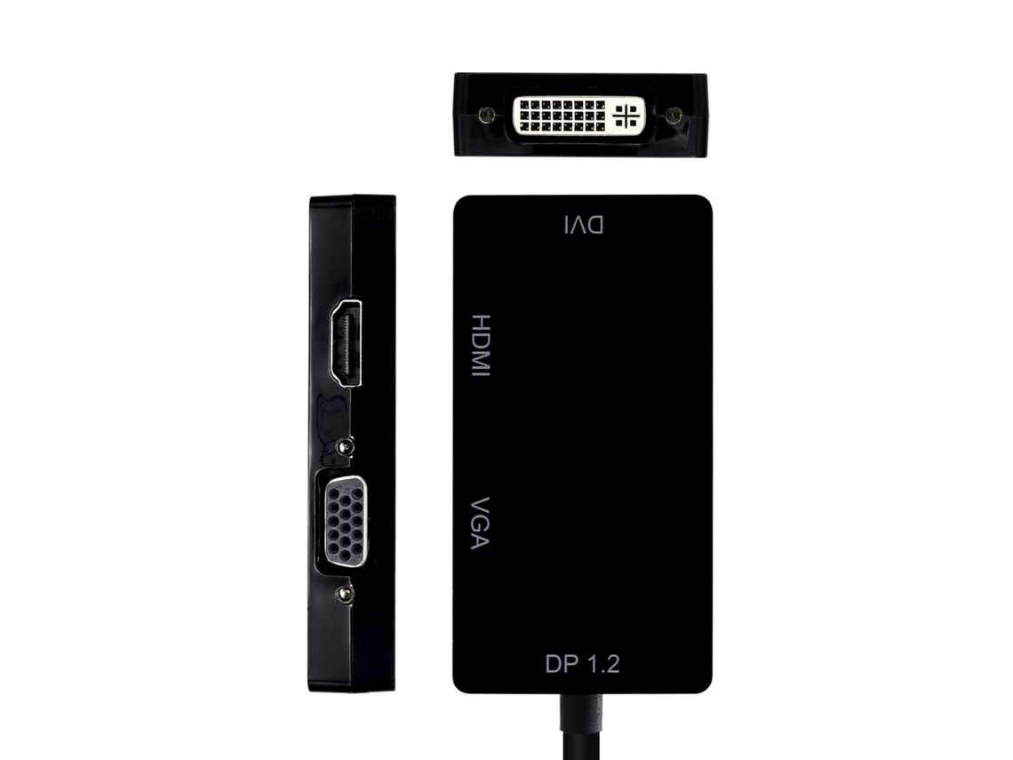 Aisens A125-0465 Adaptador Cable Video 0.15M Displayport Vga + HDMI + Dvi Negro